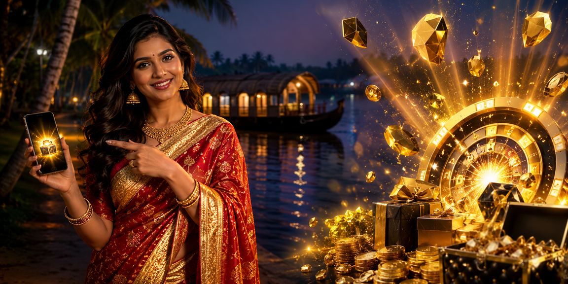 Indian woman using mobile phone with UPI payment near Kerala backwaters